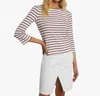 L Agence Lucille Boatneck Top In Red/navy/white In Multi