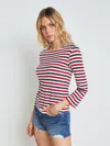 L AGENCE LUCILLE STRIPED BOATNECK TOP