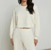 L AGENCE LUVIA CROPPED SWEATSHIRT IN IVORY