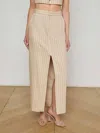 L Agence Maceline Pinstriped Maxi Skirt In Brown