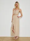 L Agence Maceline Pinstriped Maxi Skirt In Brown