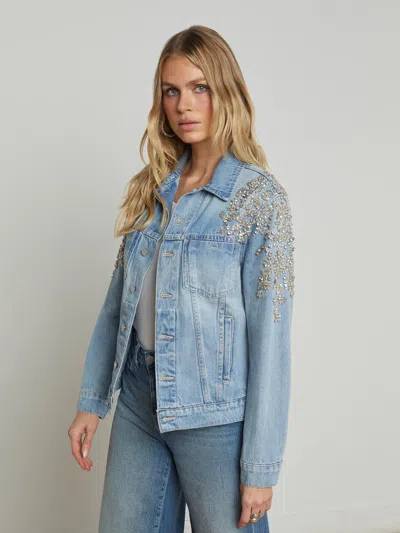 L AGENCE MACK CRYSTAL-EMBELLISHED JACKET