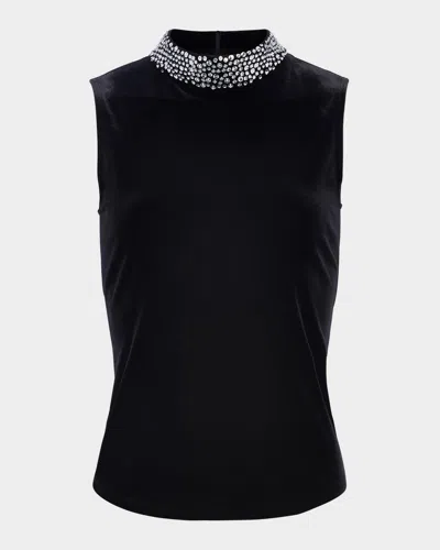 L'agence Emily Embellished Mock Neck Tank In Multi