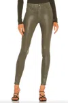L Agence Margot Coated High Rise Skinny Jeans In Ivy Green In Gray