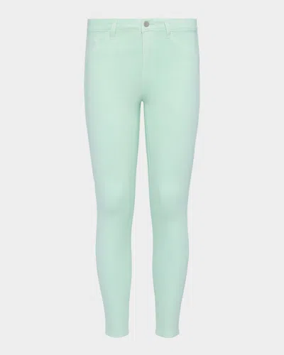 L Agence Margot High-rise Coated Skinny Jeans In Pale Jade Coated
