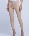L Agence L'agence Margot Cappuccino Coated High-rise Skinny Jean In Beige