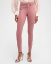 L Agence Marguerite High-rise Coated Skinny Jeans In Mauve Rose Coated