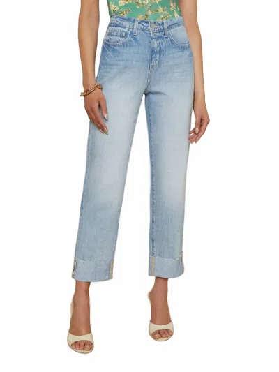 L Agence Maribel High Rise Straight Cuff Jeans In Fontana In Blue