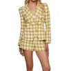 L Agence Marie Houndstooth Tweed Blazer In Brown