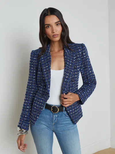 L Agence Marie Slim-fit Blazer In Blue Multi