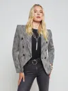 L Agence Marie Double Breasted Blazer Black/white Tweed In Black/white Tweed