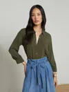 L Agence Marlene Blouse In Army