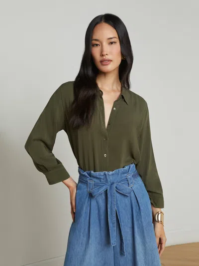 L Agence Marlene Blouse In Army