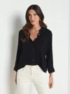 L Agence Marlene Blouse In Black/white Contrast