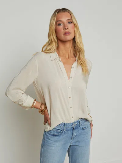 L Agence Marlene Blouse In Khaki