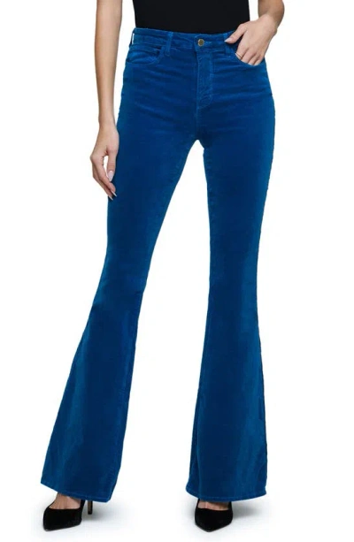 L Agence Marty High Rise Flare Leg Jeans In Teal