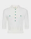 L Agence Masaki Short-sleeve Sweater In White