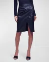 L AGENCE MAUDE PENCIL SKIRT WITH PLEATS IN BLACK