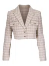 L'agence Maura Plaid Cropped Jacket In 中性色