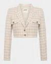L Agence Maura Cropped Tweed Jacket In Ecrugold