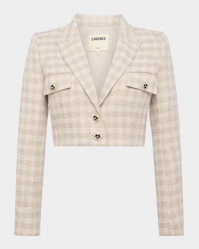 L AGENCE MAURA PLAID CROPPED JACKET