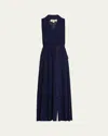 L Agence Mayer Military Maxi Dress In Blue