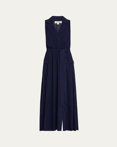 L Agence Mayer Military Maxi Dress In Blue