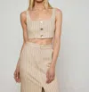 L'agence Maylin Pinstriped Bralette Top In Neutral