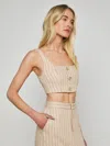 L'agence Maylin Pinstriped Bralette Top In Neutral