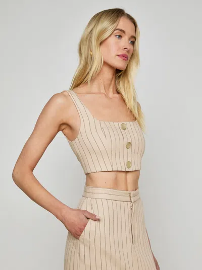 L Agence Maylin Pinstriped Bralette Top In Neutral