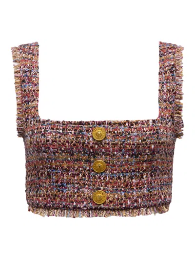 L Agence Maylin Tweed Top In Multi