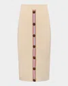 L Agence Melania Pointelle Knit Midi Skirt
