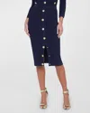 L'agence Melania Pointelle Knit Skirt In Midnight
