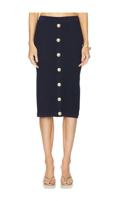 L Agence Melania Pointle Knit Skirt In Navy