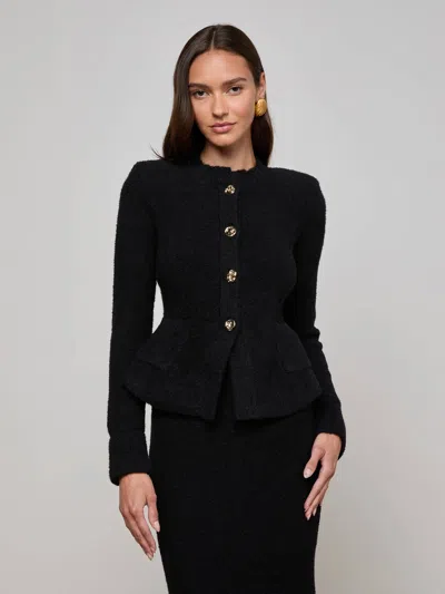 L Agence Melissa Knit Cardigan In Black