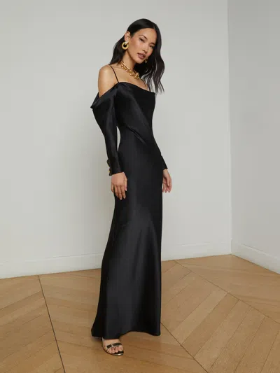 L'agence Melly Silk Gown In Black