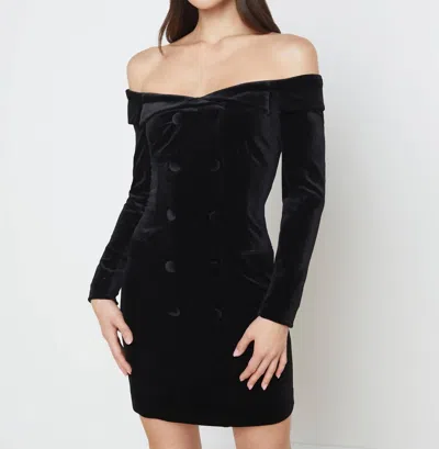 L Agence Micaela Velvet Dress In Black