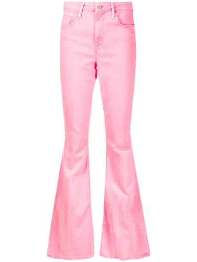 L Agence Mid-rise Flared Jeans In Pink