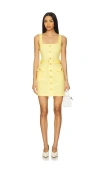 L Agence Midy Button-front Mini Dress In Yellow