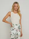 L Agence Mikaela Cotton Tank In Light Pearl