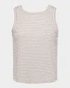 L Agence Mikaela Stripe Tank Top In White
