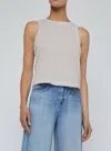L Agence Mikaela Stripe Tank Top In White