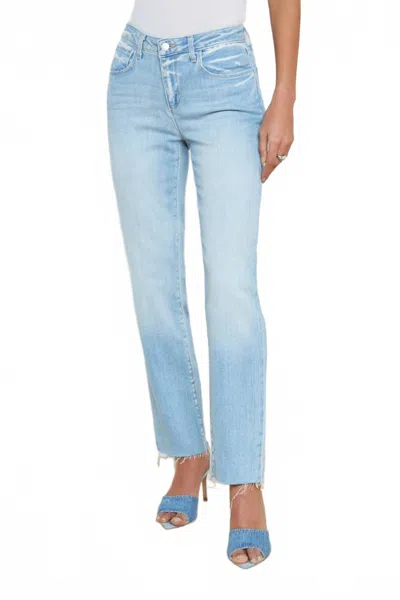 L Agence Milana Mid Rise Stovepipe Jeans In Olympia In Blue