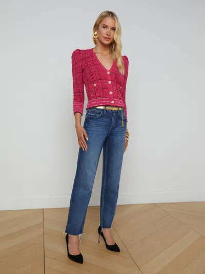 L Agence Milana Slouchy Stovepipe Jean In Pink Multi