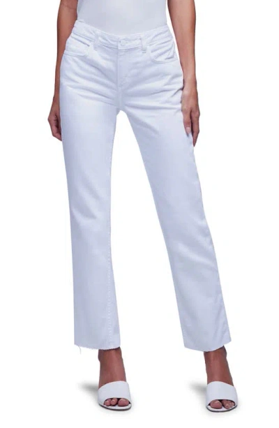 L Agence Milana Stovepipe Straight Leg Jeans In Blanc