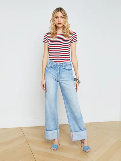 L'agence Miley Cuffed Wide-leg Jean In Multi
