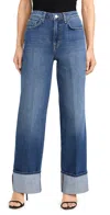L Agence Miley Ultra High Rise Wide-leg Cuffed Jeans In Lampson