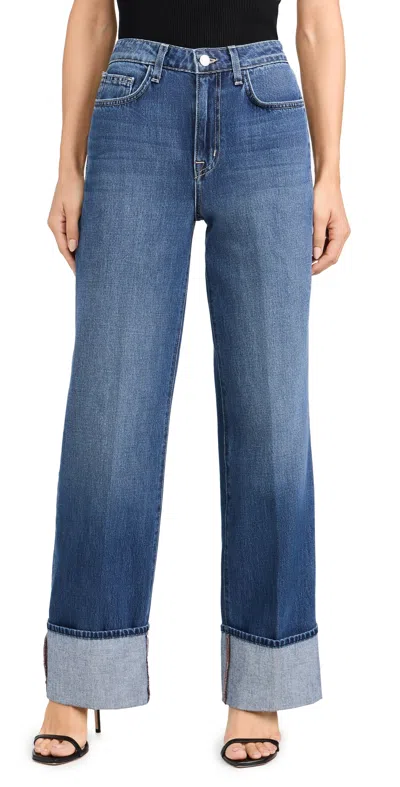 L'agence Miley Ultra High Rise Wide-leg Cuffed Jeans In Lampson