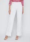 L Agence Miley Ultra High Rise Wide Leg Cuff Jeans In Blanc