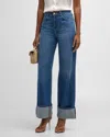 L Agence Miley Cuffed Wide-leg Jean In Lampson